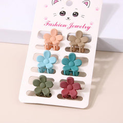 6pcs Mini Flower Bow Hair Claw Clip Strong Grip Hair Jaw Clip