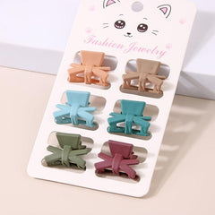 6pcs Mini Flower Bow Hair Claw Clip Strong Grip Hair Jaw Clip