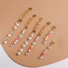 6pcs Colorful Faux Pearl Hair Jewelry For Braids Tassels Dreadlock Rings Charm