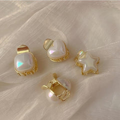 Lustrous Pearl Hair Clips Sweet Metal Barrette Hair Accessory