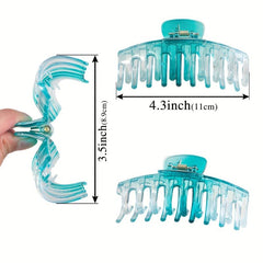 6 Large Ombr Hair Clips Set