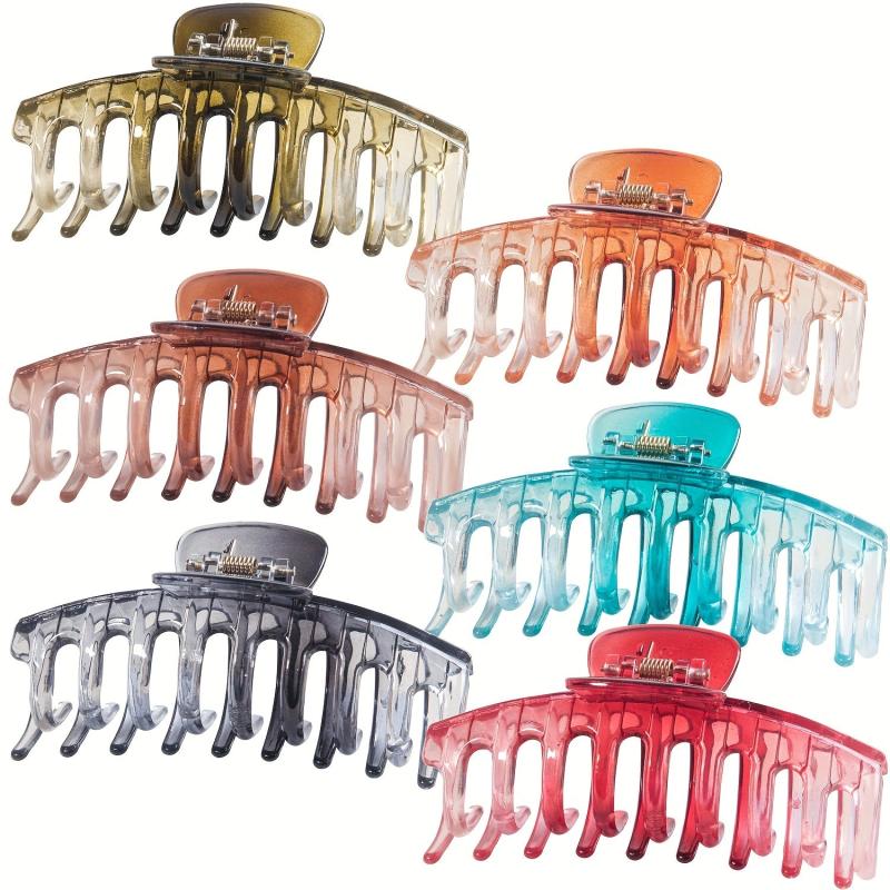 6 Large Ombr Hair Clips Set