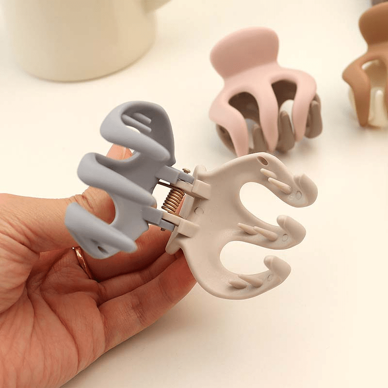 Matte Mini Hair Claw Solid Style Pumpkin Hair Clip Ponytail Holder