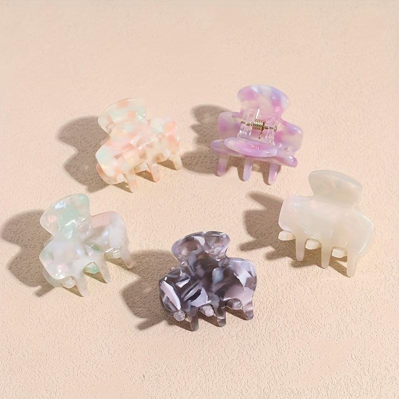 6pcs Acetate Hair Claw Mini Ponytail Hair Clip Hair Accessories