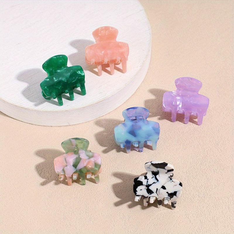 6pcs Acetate Hair Claw Mini Ponytail Hair Clip Hair Accessories