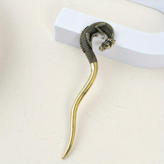 Silvery Dragon Hairpin Viking Style Hair Stick Ponytail Holder Vintage Hair Pin