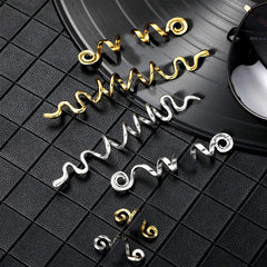 Viking Long Hair Beads Spiral Coils Dreadlock Braids Rings Clips Metal Cuffs