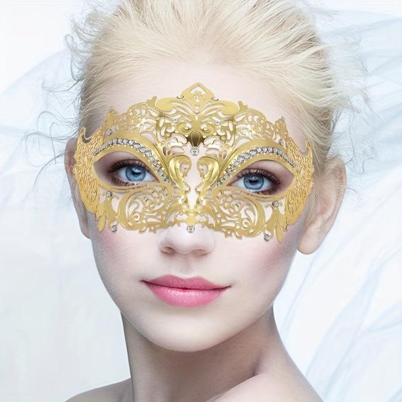 Half Face Rhinestone Mask Halloween Party Accessory