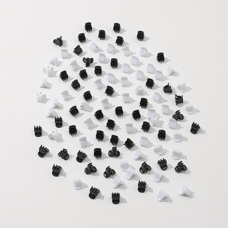 100pcs Mini Hair Claw Clip Solid Style Shark Claw For Side Hair