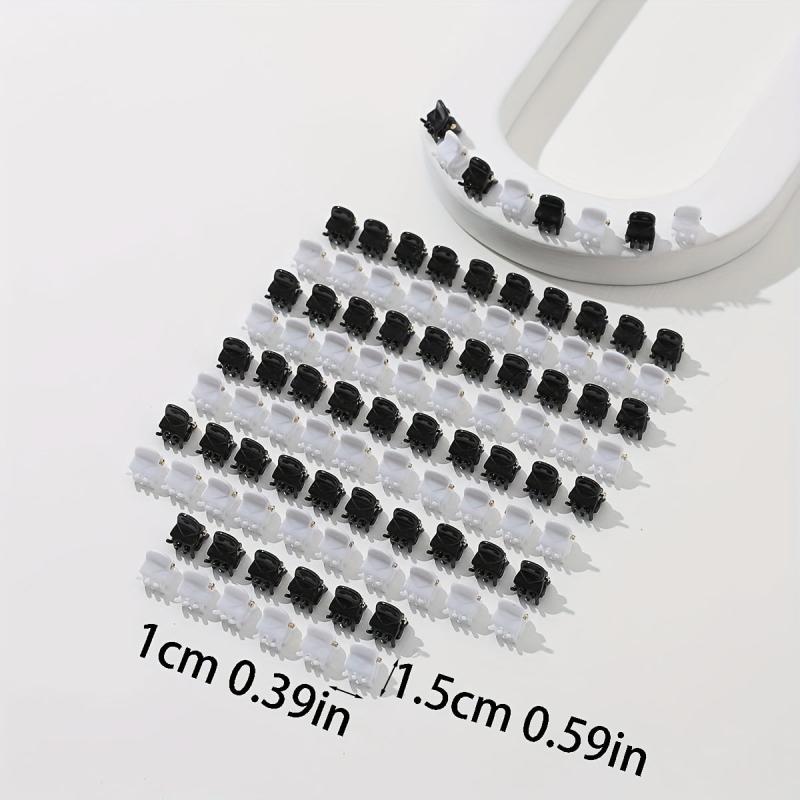 100pcs Mini Hair Claw Clip Solid Style Shark Claw For Side Hair