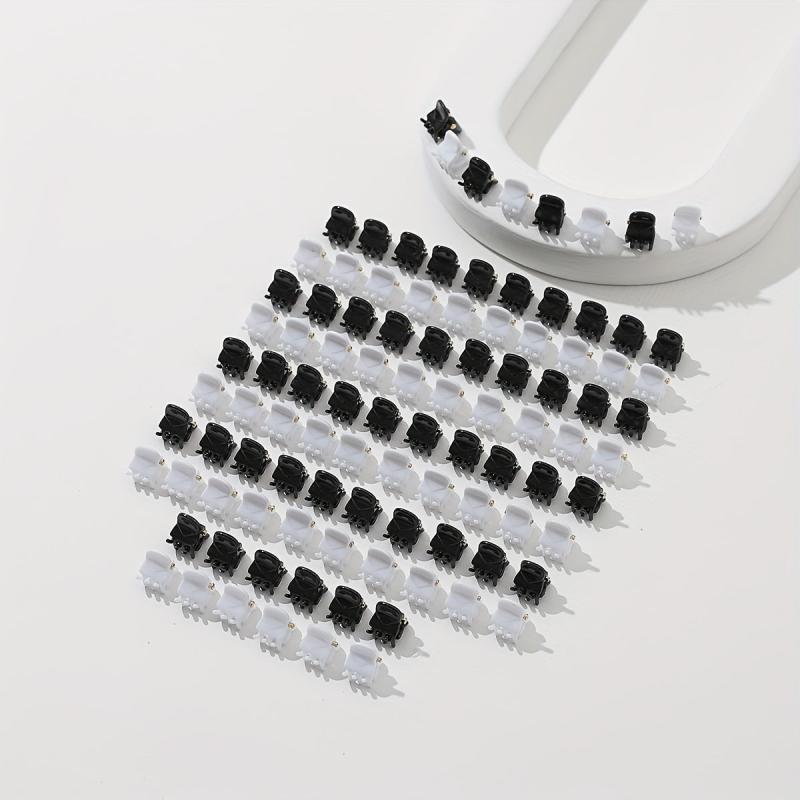 100pcs Mini Hair Claw Clip Solid Style Shark Claw For Side Hair