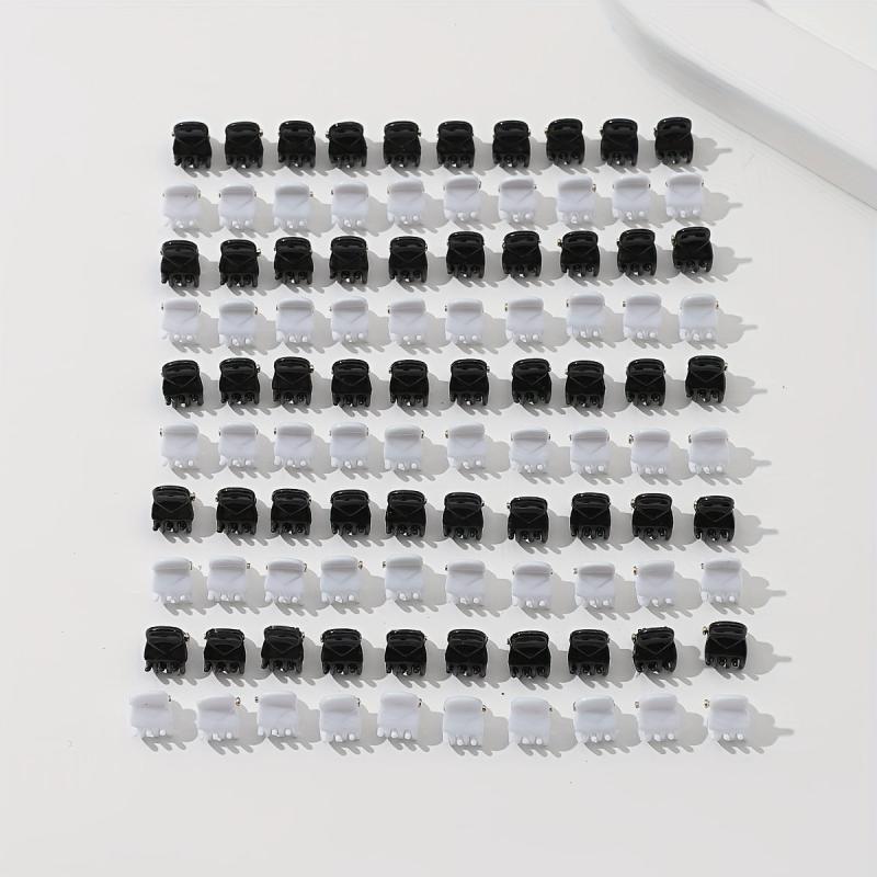 100pcs Mini Hair Claw Clip Solid Style Shark Claw For Side Hair