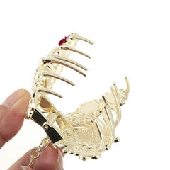 Red Rose Hair Claw Clip Tassel Ponytail Holder for Women