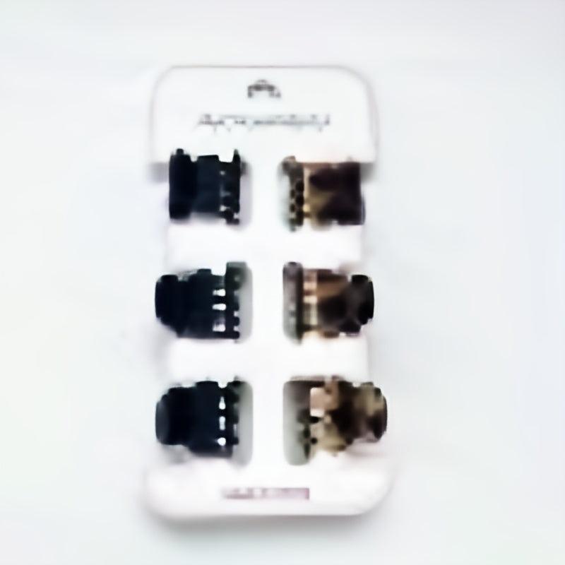 6pcs Vintage Matte Hair Claw Mini Plastic Shark Claw Ponytail Holder