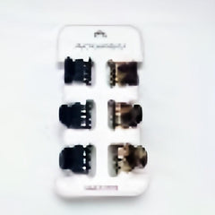 6pcs Vintage Matte Hair Claw Mini Plastic Shark Claw Ponytail Holder