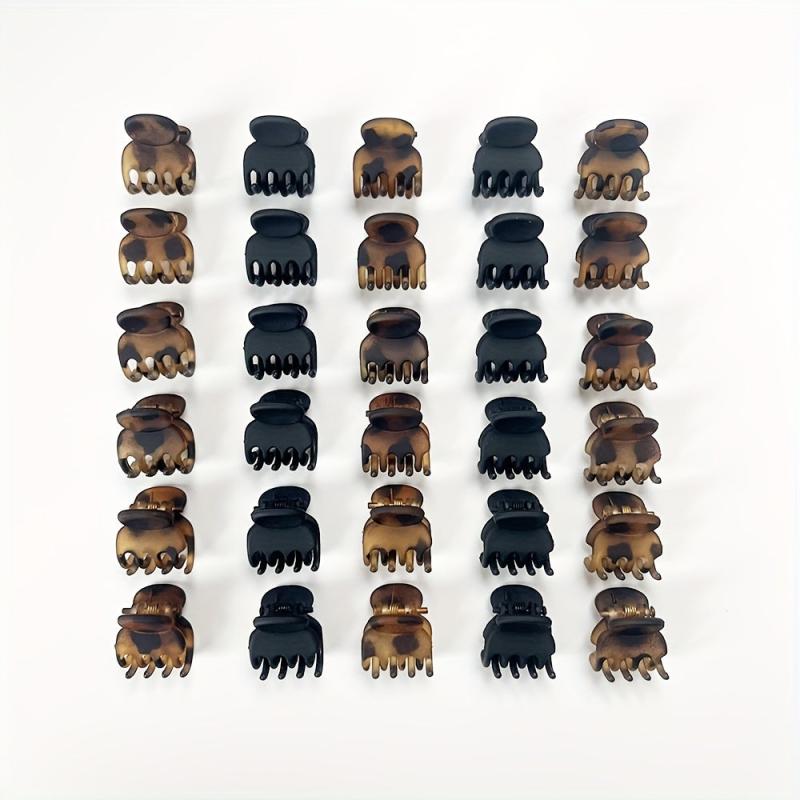 6pcs Vintage Matte Hair Claw Mini Plastic Shark Claw Ponytail Holder