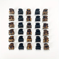 6pcs Vintage Matte Hair Claw Mini Plastic Shark Claw Ponytail Holder