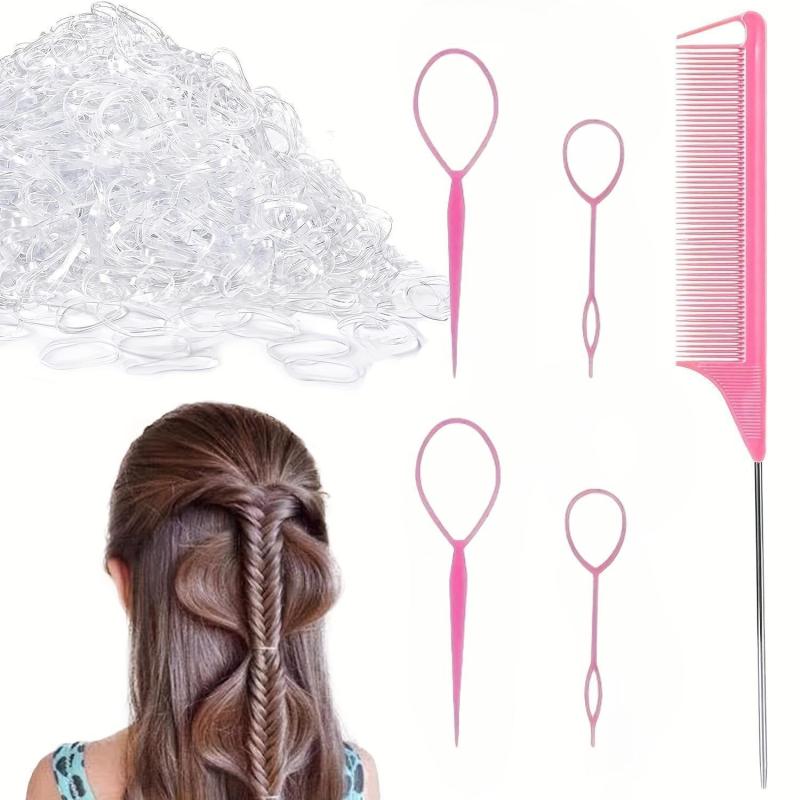 2000pcs Hair Accessories Tool Set for Girls with Rattail Comb & Rubber Bands