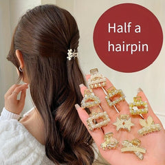 8 PCS Faux Pearl Mini Hair Claw Jewelry