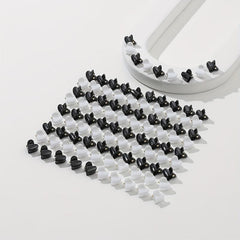 100pcs Mini Glossy Hair Claw Heart Shaped Hair Claw Nonslip Ponytail Holder
