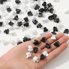 100pcs Mini Glossy Hair Claw Heart Shaped Hair Claw Nonslip Ponytail Holder