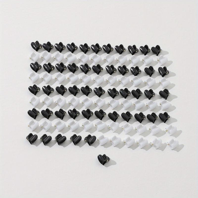 100pcs Mini Glossy Hair Claw Heart Shaped Hair Claw Nonslip Ponytail Holder