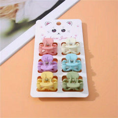 6pcs Solid Butterfly Hair Claw Clip Cartoon Hair Styling Accessory