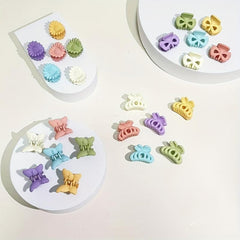 6pcs Solid Butterfly Hair Claw Clip Cartoon Hair Styling Accessory