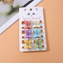 6pcs Solid Butterfly Hair Claw Clip Cartoon Hair Styling Accessory