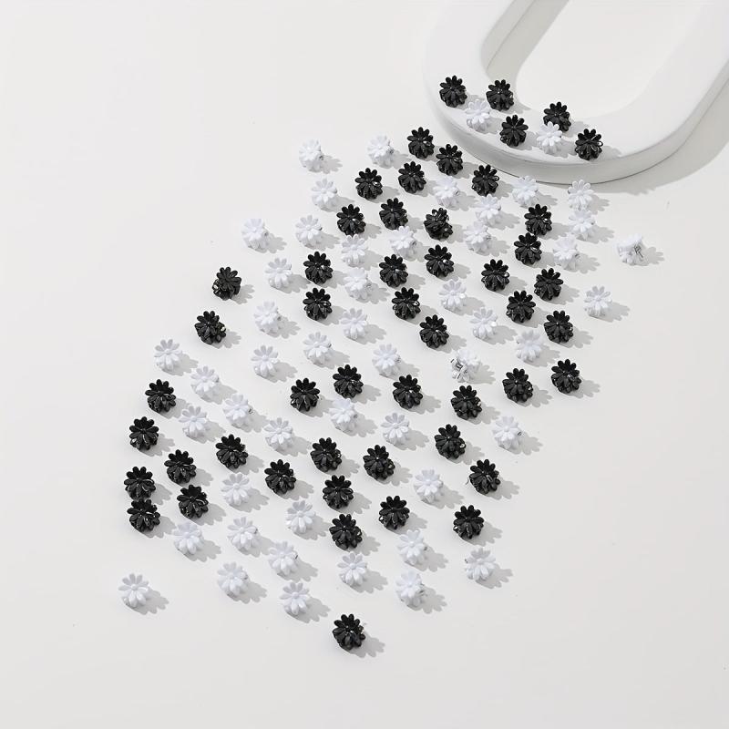 100pcs Mini Hair Claw Flower Shape Braid Hair Clip Accessories