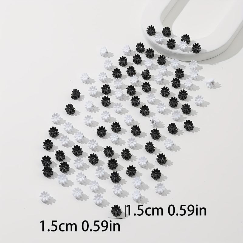 100pcs Mini Hair Claw Flower Shape Braid Hair Clip Accessories