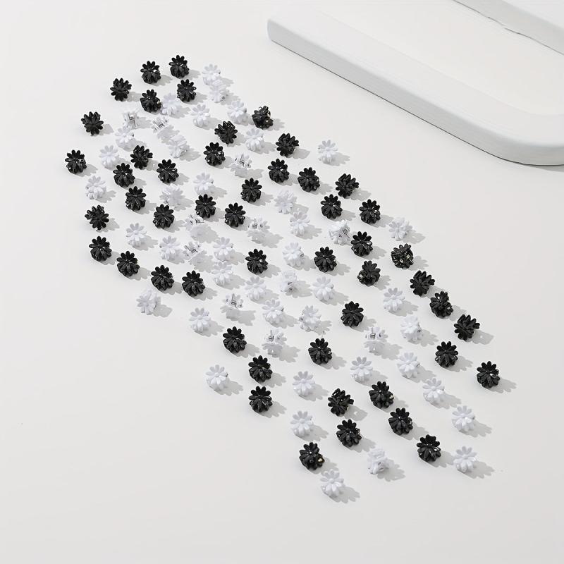 100pcs Mini Hair Claw Flower Shape Braid Hair Clip Accessories