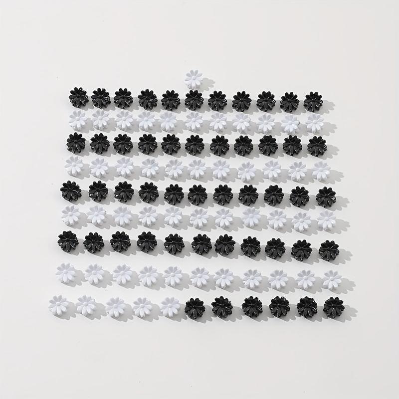 100pcs Mini Hair Claw Flower Shape Braid Hair Clip Accessories