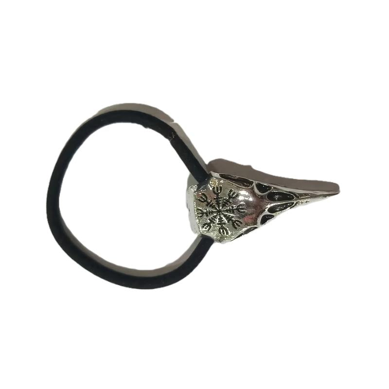 Viking Crow Skull Head Rope Silvery Hair Tie Hair Accessories