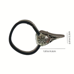 Viking Crow Skull Head Rope Silvery Hair Tie Hair Accessories