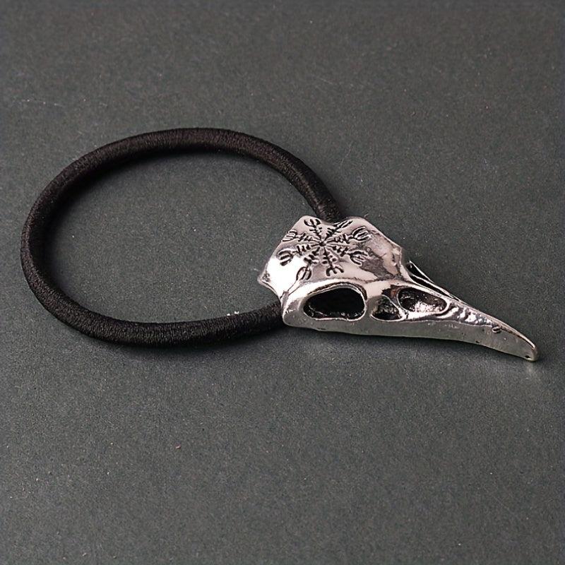 Viking Crow Skull Head Rope Silvery Hair Tie Hair Accessories