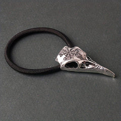 Viking Crow Skull Head Rope Silvery Hair Tie Hair Accessories