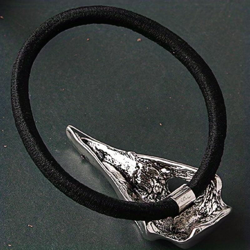Viking Crow Skull Head Rope Silvery Hair Tie Hair Accessories