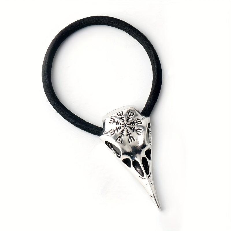 Viking Crow Skull Head Rope Silvery Hair Tie Hair Accessories