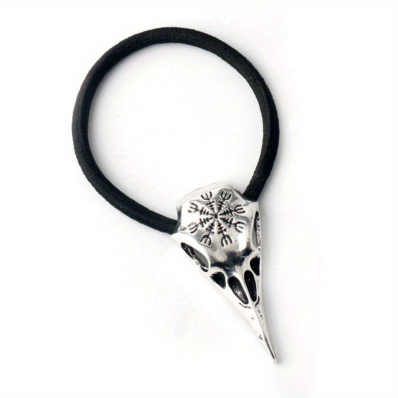 Viking Crow Skull Head Rope Silvery Hair Tie Hair Accessories