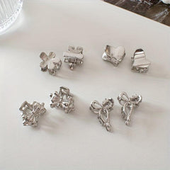 Metallic Hair Claw Clip Set Mini Hair Clip Women Girls