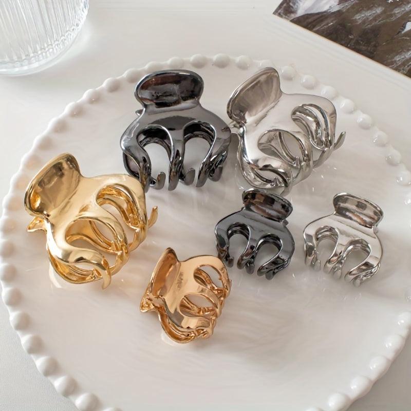 Metallic Hair Claw Clip Set Mini Hair Clip Women Girls