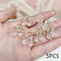 5pcs Flower Hair Clips Mini Shark Claw Hair Accessory