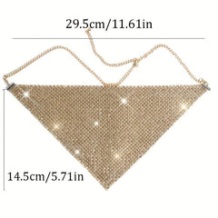 Rhinestone Mesh Mask Chain - Ball Party Nightclub Necklace