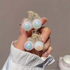 Holographic Faux Pearl Hair Clip Mini Side Clip Head Jewelry Hair Accessories