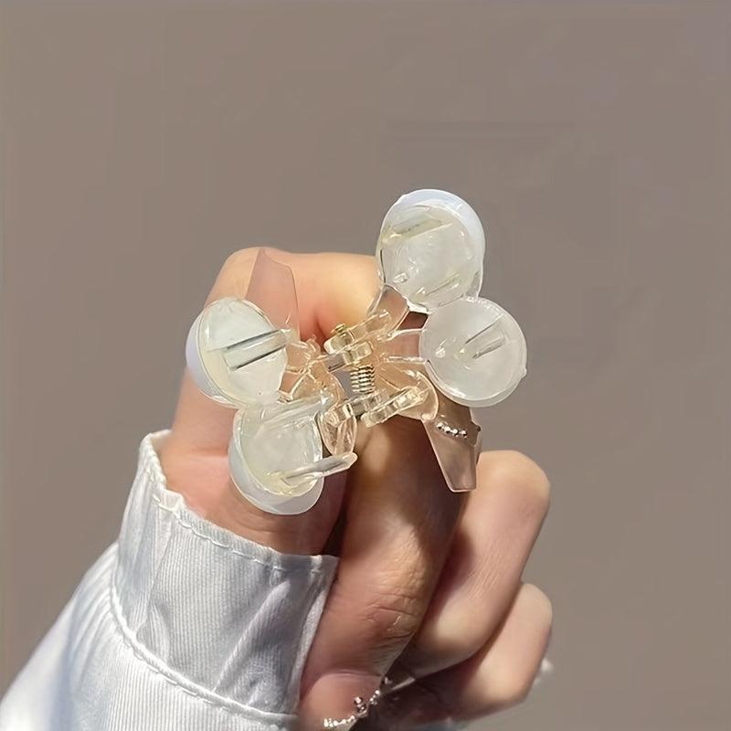 Holographic Faux Pearl Hair Clip Mini Side Clip Head Jewelry Hair Accessories