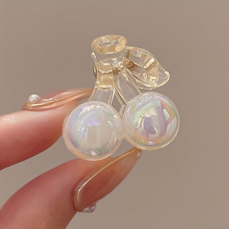 Holographic Faux Pearl Hair Clip Mini Side Clip Head Jewelry Hair Accessories
