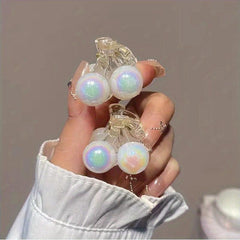 Holographic Faux Pearl Hair Clip Mini Side Clip Head Jewelry Hair Accessories