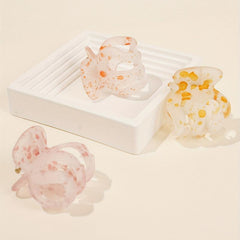 6pcs Transparent Dotted Hair Claw Mini Shark Claw Clip Hair Accessories