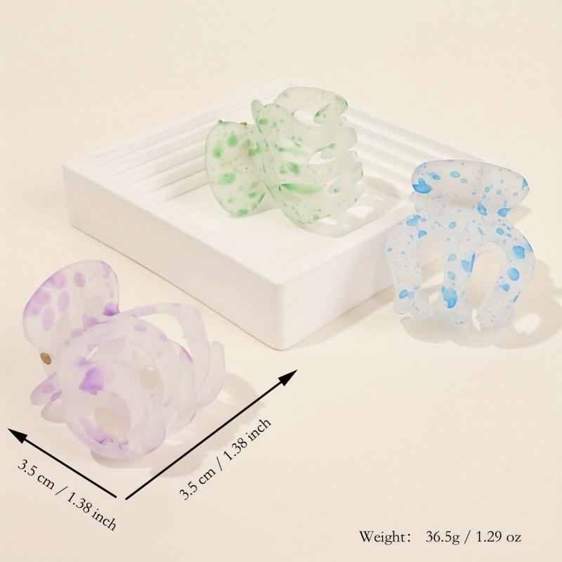 6pcs Transparent Dotted Hair Claw Mini Shark Claw Clip Hair Accessories